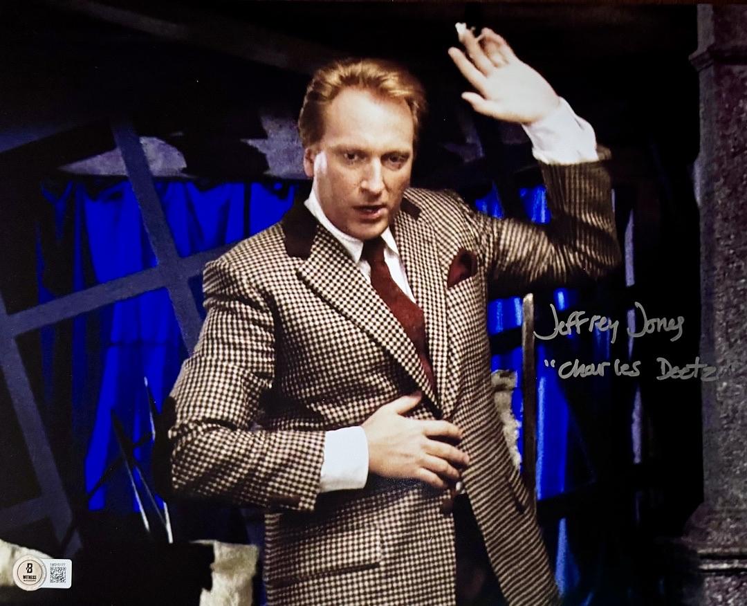 Jeffrey Jones signed 11x14 (Beetlejuice) w/character name - Beckett COA